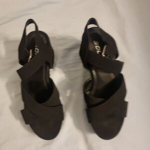 Soda Black Platform Sandals